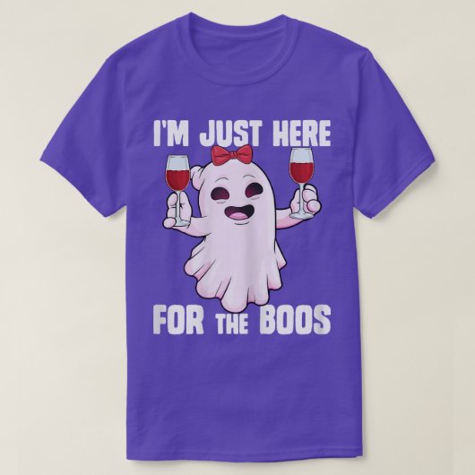 Woens Funny Halloween Tee私はbのためにここにいる Tシャツ (デザイン正面)
