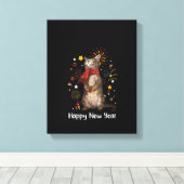 Woens Happy Meow Year, Happy New Year Cat 2023フォー キャンバスプリント (インサイチュ (ウッドフロア))