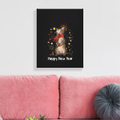 Woens Happy Meow Year, Happy New Year Cat 2023フォー キャンバスプリント (インサイチュ (リビング))