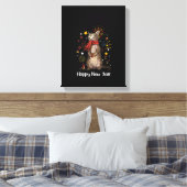 Woens Happy Meow Year, Happy New Year Cat 2023フォー キャンバスプリント (インサイチュ (寝室))