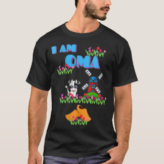 WOENS I AM OMA （祖母）牛、風車、チューリップ Tシャツ