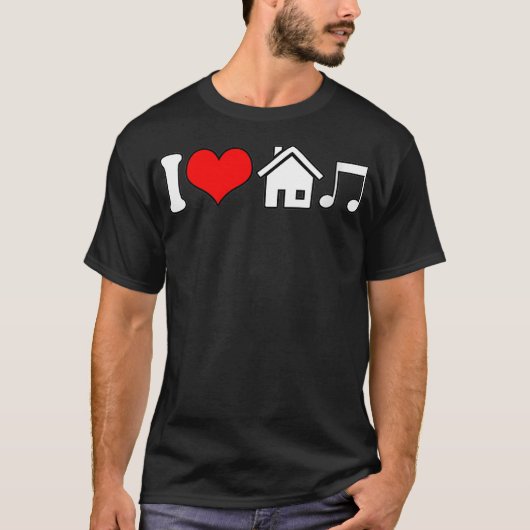 Woens I Love House Music おもしろい Electronic Music V Tシャツ (正面)