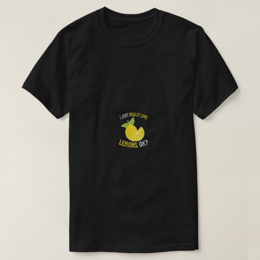 Woens I Love Lemons OKかわいいレモンおもしろいVNec Tシャツ (デザイン正面)