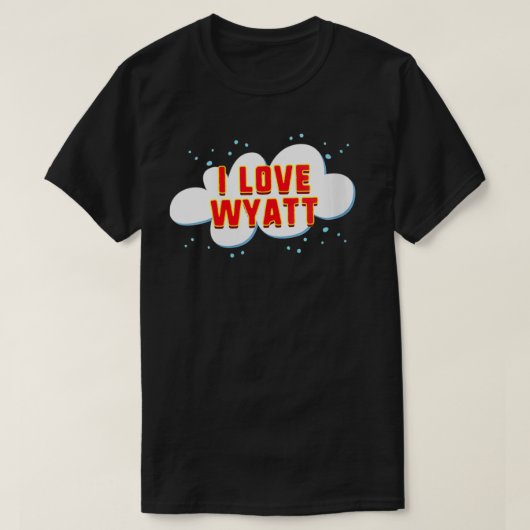 Woens I Love Wyatt birthday名VNeck Tシャツ (デザイン正面)