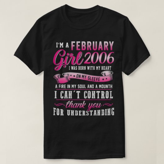Woens I'm A February Girls 2006 15誕生日Gif Tシャツ (デザイン正面)
