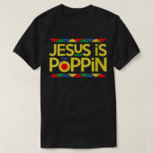 Woens Jesus is Poppin VNeck Tシャツ (デザイン正面)