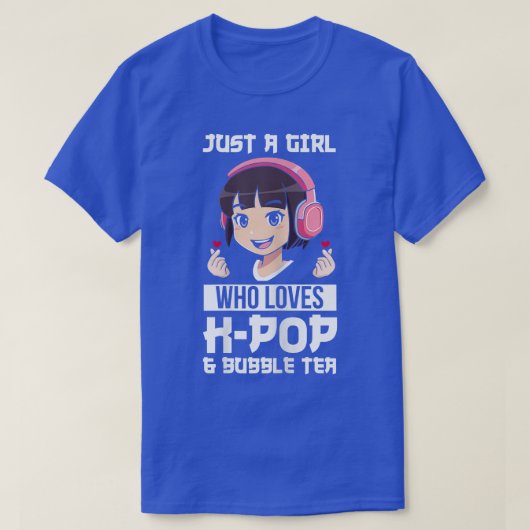 Woens Just k-ポップ・アートの & bubble tea韓国 Tシャツ (デザイン正面)