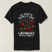 Woens Ladybug昆虫昆虫学VNeck Tシャツ (デザイン正面)