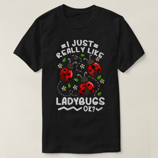 Woens Ladybug昆虫昆虫学VNeck Tシャツ (デザイン正面)