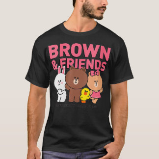 Woens Line Friends Brown & Friends Cast VNeck Tシャツ