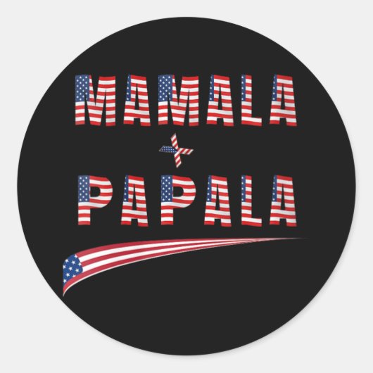 Woens Mamala Papala 2024 Kamala Harris Tim Wデモ ラウンドシール (正面)