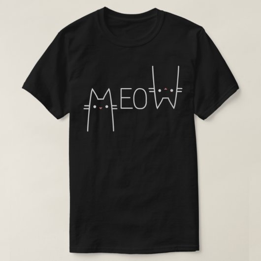Woens Meowかわいい猫VNeck3 Tシャツ (デザイン正面)