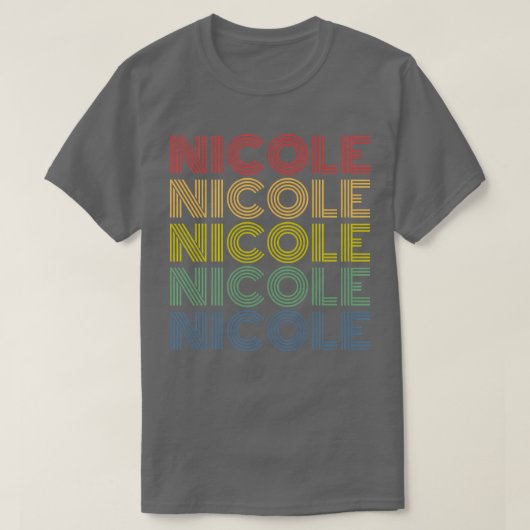 Woens Nicole Wordmarkパターパーソナライズされたン名R Tシャツ (デザイン正面)