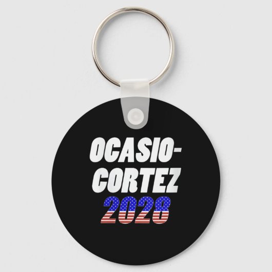 Woens Ocasio-cortez 2028 - Aoc For President V-ne キーホルダー (正面)