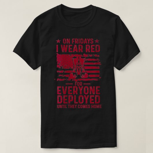Woens On Fridays I衣服RED for Everyone Deployment Tシャツ (デザイン正面)