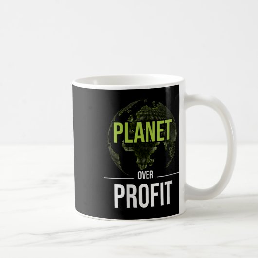 Woens Planet Over Profit – 環境 コーヒーマグカップ (右)