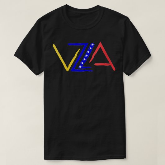 Woens VZLAロゴ7つ星ベネズエラVNeck Tシャツ (デザイン正面)
