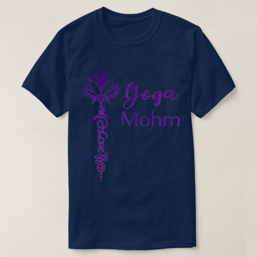 Woens Yoga Unalome with Yogi Sign and Yoga Mom Tシャツ (デザイン正面)