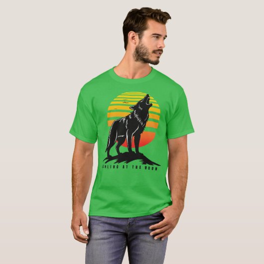 Wof howling at the moon tシャツ (正面フル)