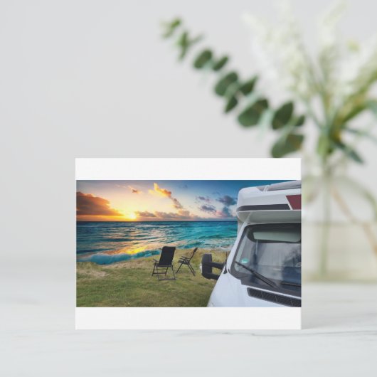 Wohnmobil am Meer Kaffeetasse ポストカード (スタンド正面)