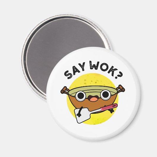 Wok Punおもしろいと中国の言う マグネット (正面/裏面)