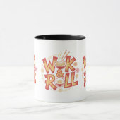 Wok & Roll 点心 アジア料理 ヴィンテージ レトロ フード マグカップ (中央)