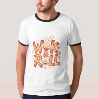 Wok & Roll 点心 アジア料理 ヴィンテージ レトロ フード Tシャツ