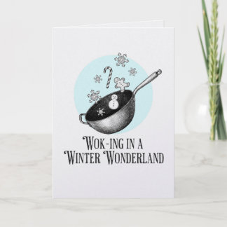 Wok Walking in a Winter Wonderland punny card カード