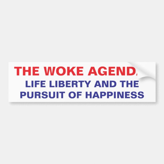WOKE AGENDA バンパーステッカー (正面)