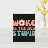 Woke Is The New Stud Funny Anti Woke Conservative  カード (黄色い花)