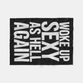 Woke Up Y As Hell Again Motivational Quote  フリースブランケット (正面(横))