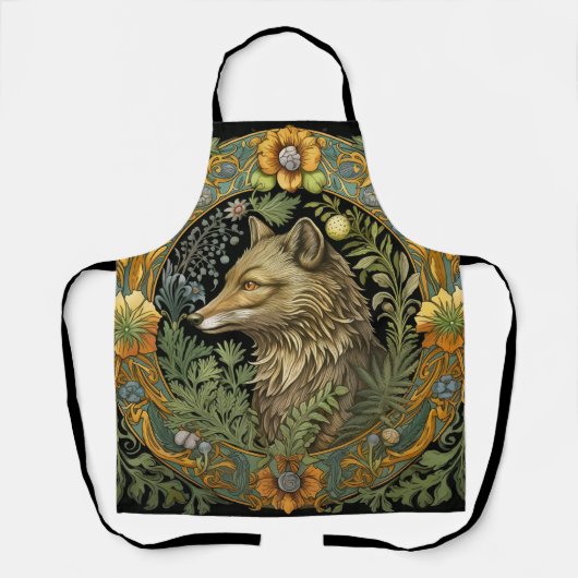 Wolfプロファイルのヴィンテージスタイル エプロン (正面)