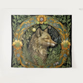 Wolfプロファイルのヴィンテージスタイル タペストリー (正面(横))