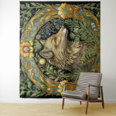 Wolfプロファイルのヴィンテージスタイル タペストリー (インサイチュ)