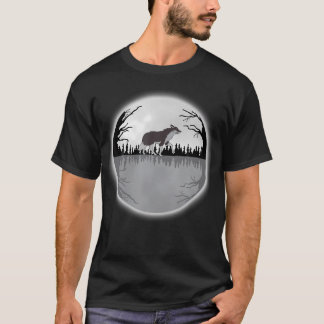 Wolf - 夜に歩くオオカミ tシャツ