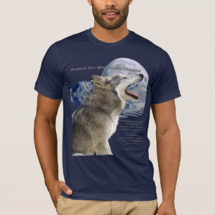 WOLF、月、山&詩Tシャツ Tシャツ
