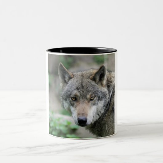 Wolf_011 ツートーンマグカップ (中央)