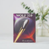 Wolf 359 "冒険へ" 宇宙旅行ポスター ポストカード (スタンド正面)