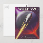 Wolf 359 "冒険へ" 宇宙旅行ポスター ポストカード (正面/裏面)