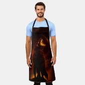 wolf All-Over Print Apron エプロン (着用した状態)
