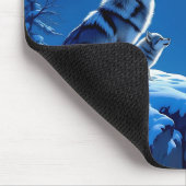 Wolf and Baby Cub Howling at Full Moon マウスパッド (コーナー)