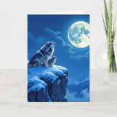 Wolf and Baby Cub Howling Father's Day カード (正面)