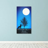 Wolf and Full Moon Canvas Wall Art キャンバスプリント (インサイチュ (ウッドフロア))