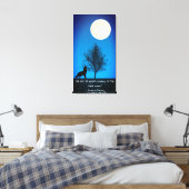 Wolf and Full Moon Canvas Wall Art キャンバスプリント (インサイチュ (寝室))