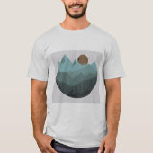 Wolf and Mountains Modern Art  Tシャツ (正面)
