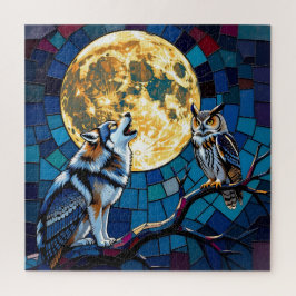  Wolf and Owl Mosaic Art ジグソーパズル