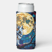  Wolf and Owl Mosaic Art スリム缶クーラー (Seltzer正面)