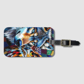 Wolf and Owl Vibrant and Colorful ラゲッジタグ (正面横)