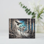 Wolf and Raven in Moonlight ポストカード (スタンド正面)