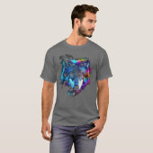 Wolf Art Colourful Animal Motif Artwork Wolf funny Tシャツ (正面フル)
